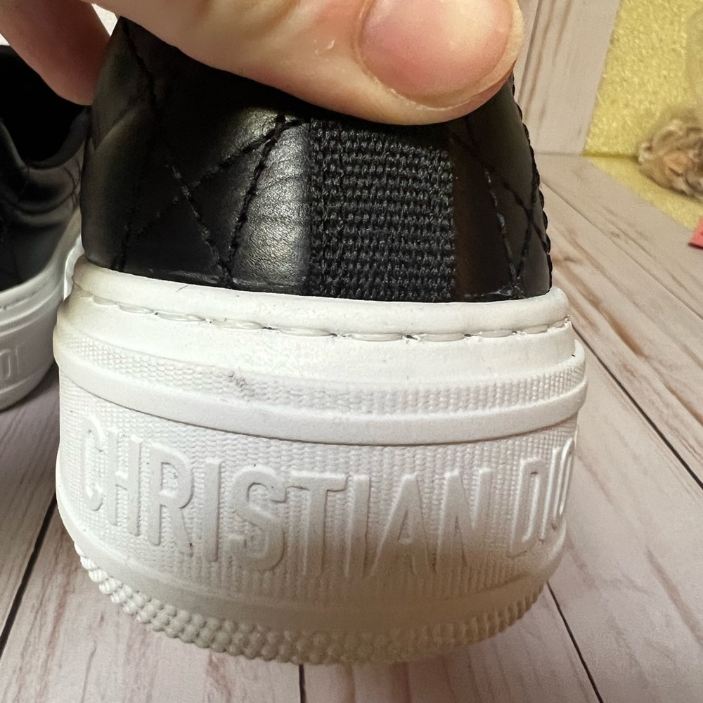 Christian Dior Solar Cannage Quilted Leather Slip On Sneaker Black Sz 35 / 5 - Picture 9 of 14